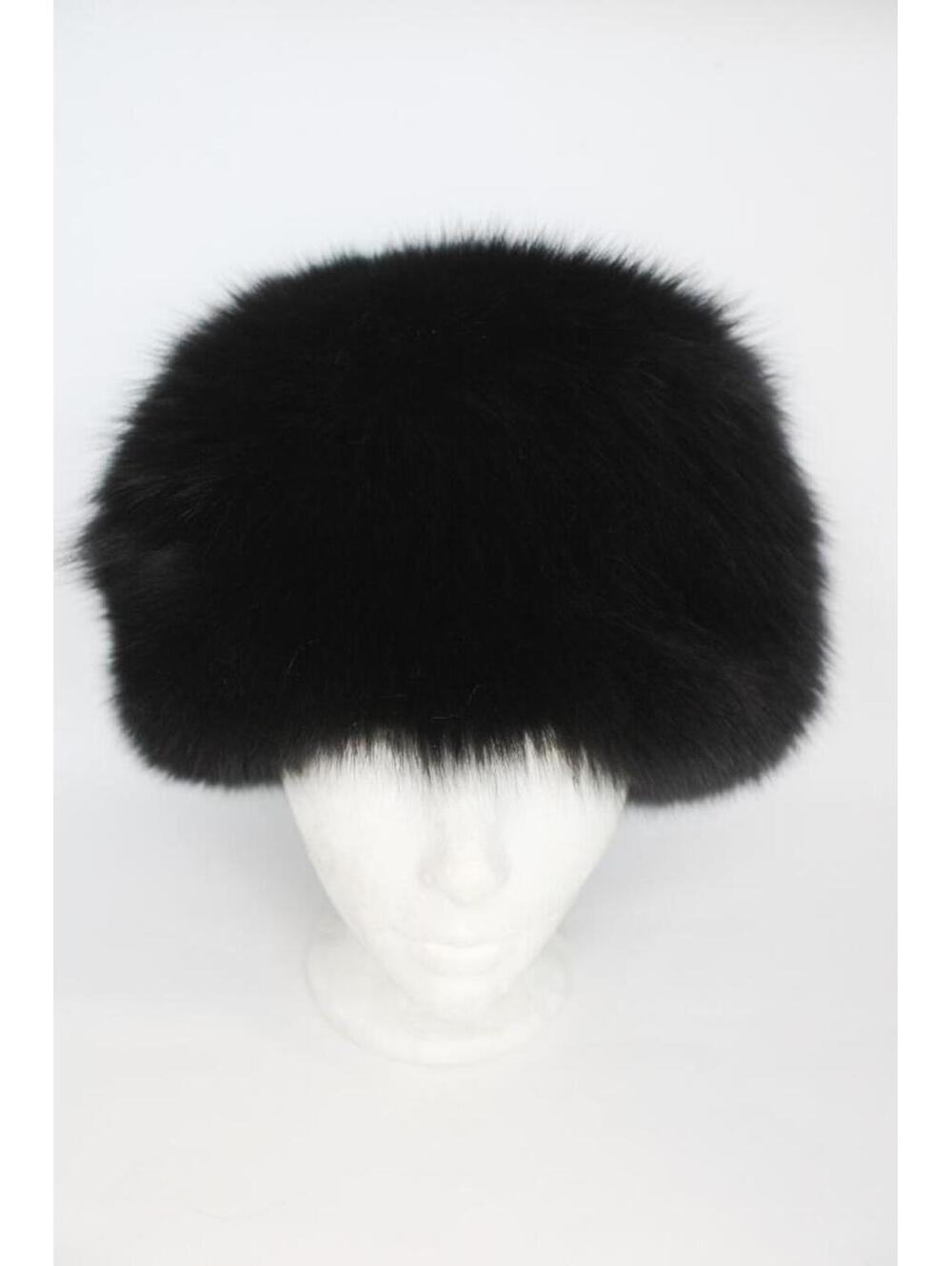 Brand New Black Fox Fur Pillbox Style Hat Women Woman Size All